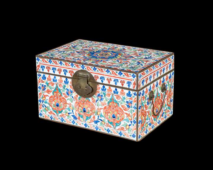 chinese painted enamel on copper box for the islamic market